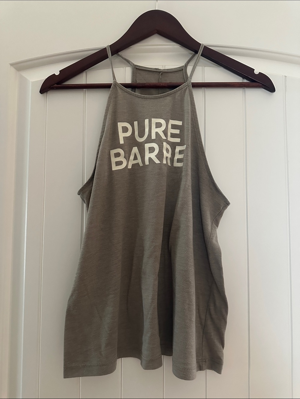PURE BARRE Gray High Neck Tank Top